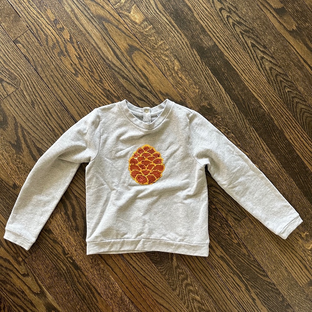 JACADI Paris Girls Flip Sequin Cotton Sweatshirt Size 8